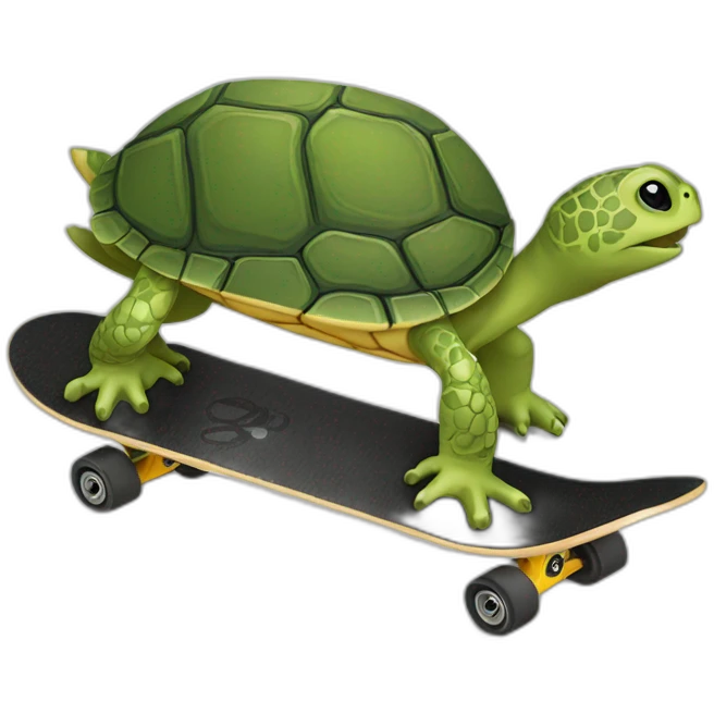 Tortue sur skateboard emoji
