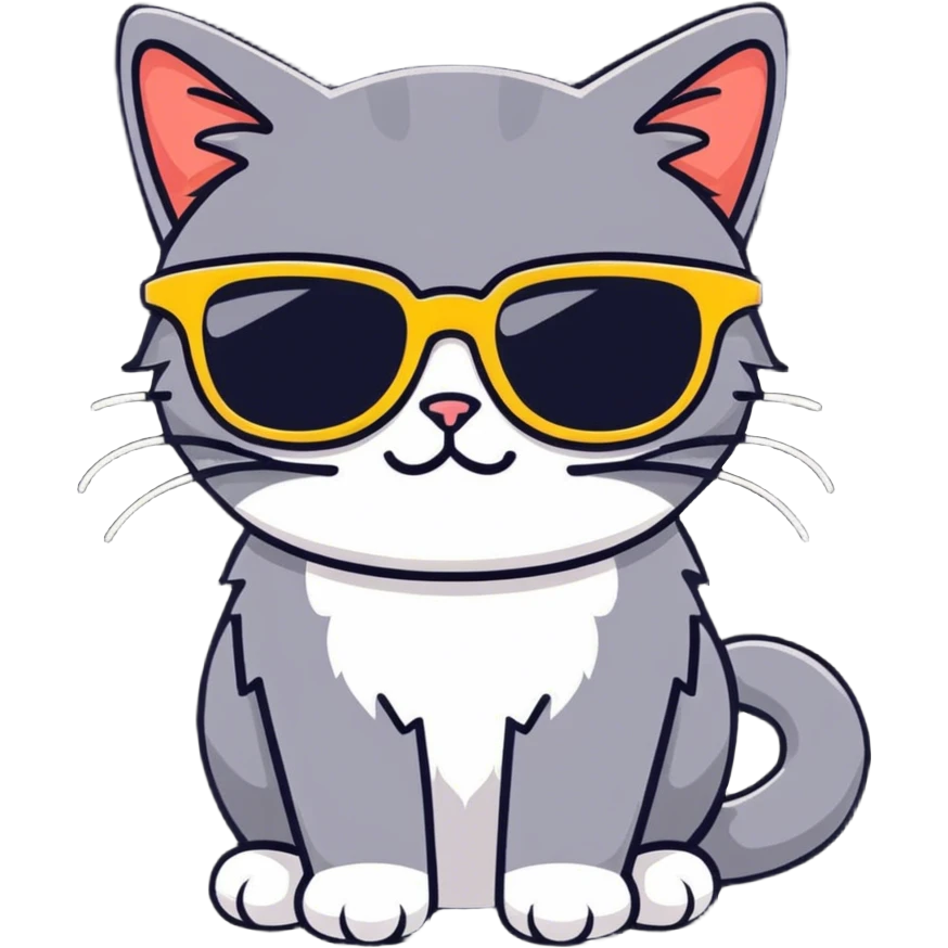 Cat with sunglasses emoji