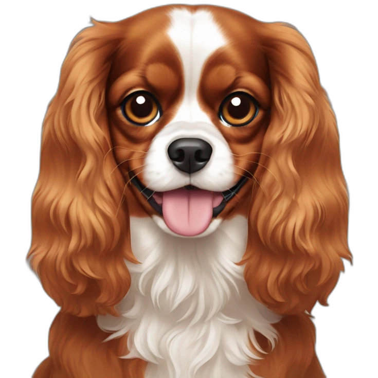 Cavalier King Charles spaniel smiling emoji