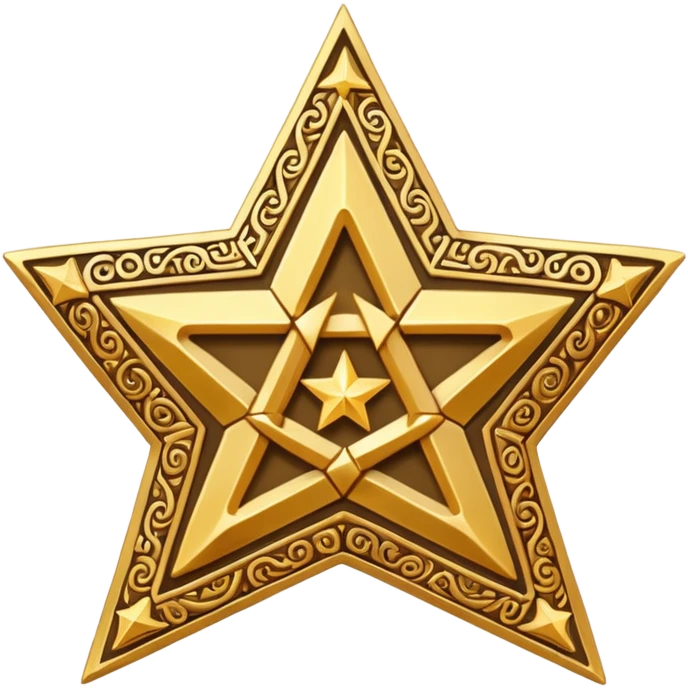 tetragrammaton star, ancient, gold emoji