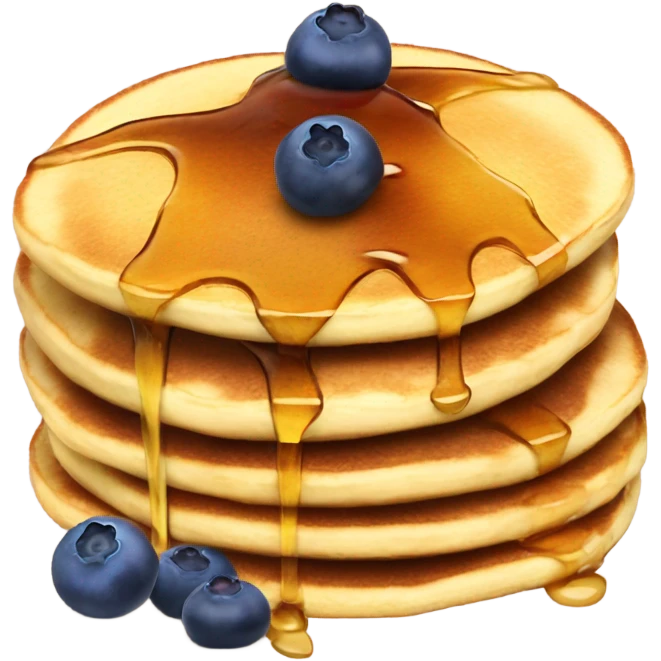 A pile of pancake with Maple syrup and blueberries  emoji