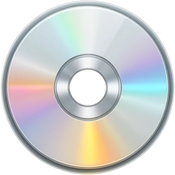белый светящийся CD-диск, no background emoji