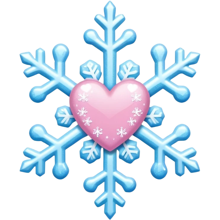 snowflake pink heart color white baby blue and baby pink glitter glow basic realist BOW EGIRLS WANTS THIS EMOJI CUTE KAWAII emoji