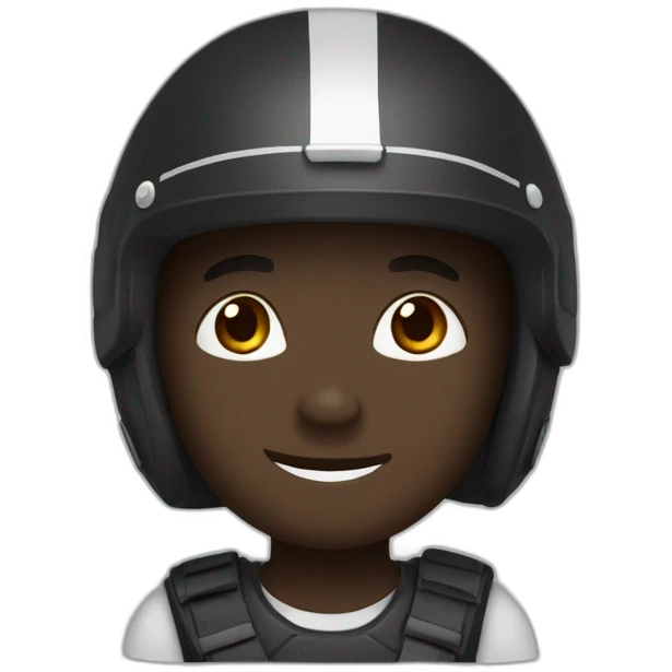 Urso negro de capacete branco emoji