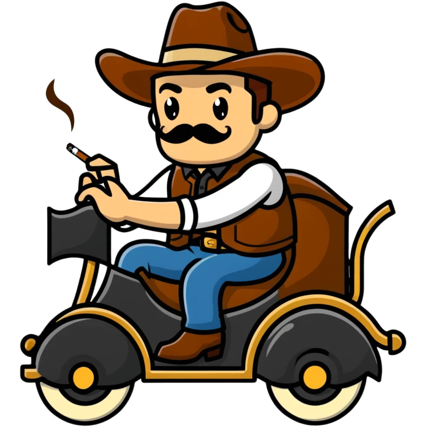 Majestic Cowboy riding cigarette  emoji