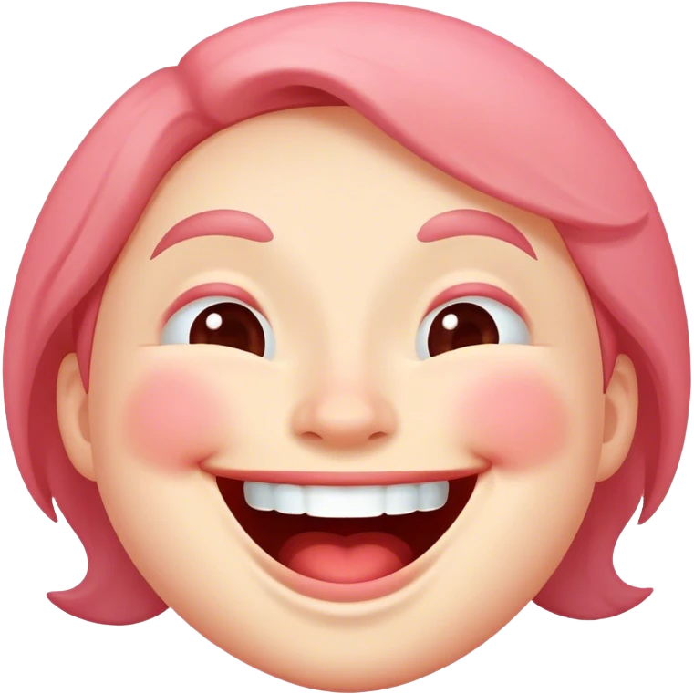 Blushing laughing emoji