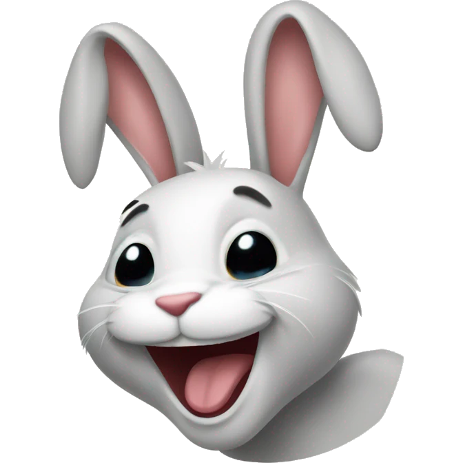 Drunk and funny smile rabbit  emoji