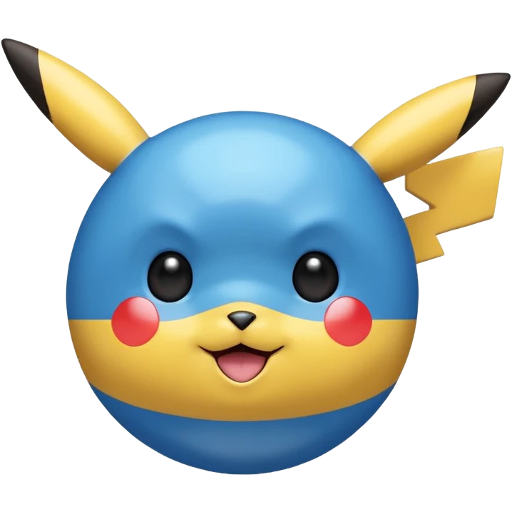 A blue Pokéball with highlights, anime Pikachu style, emoji style, variation 2 emoji