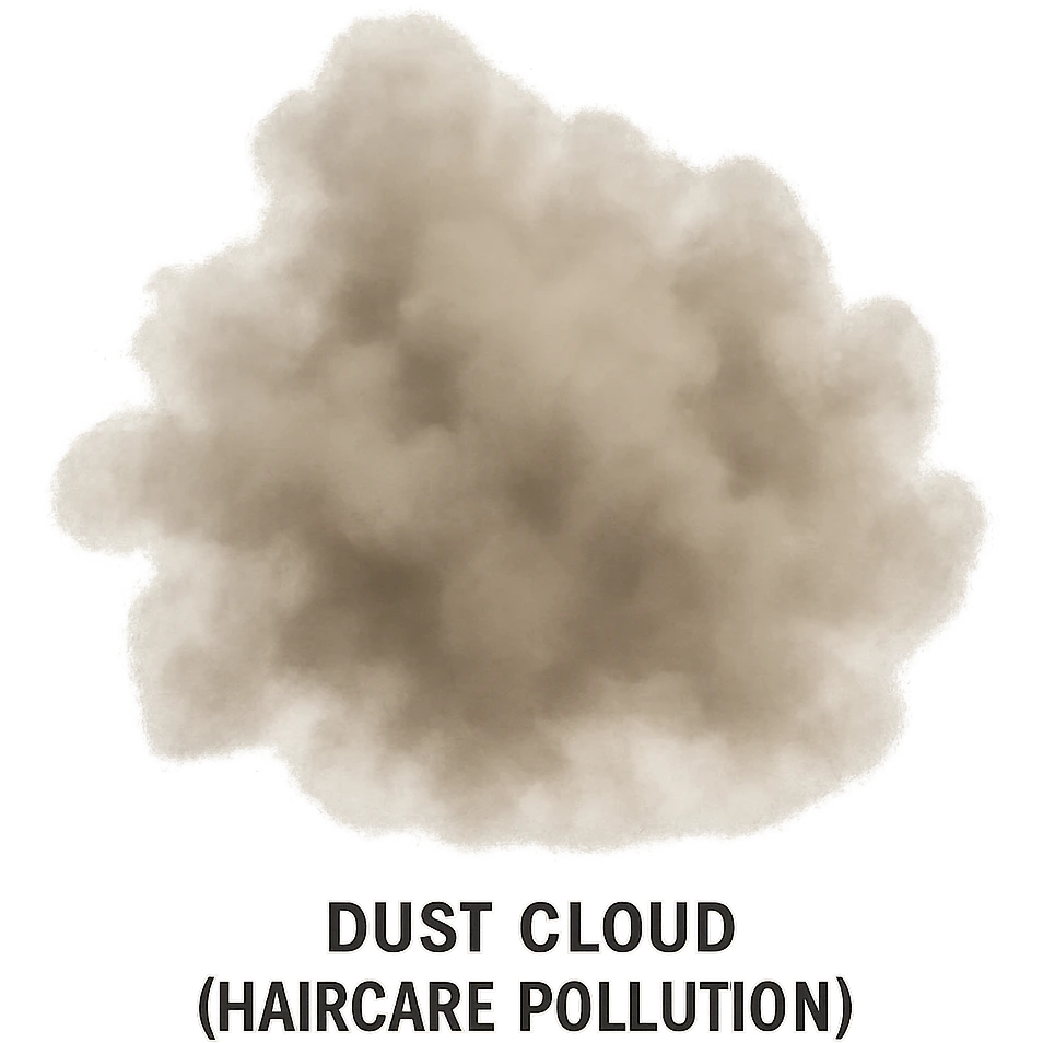 Dust Cloud (Haircare Pollution) in grey-brown (#9E8A78, #BFB5A9, #81796C) emoji