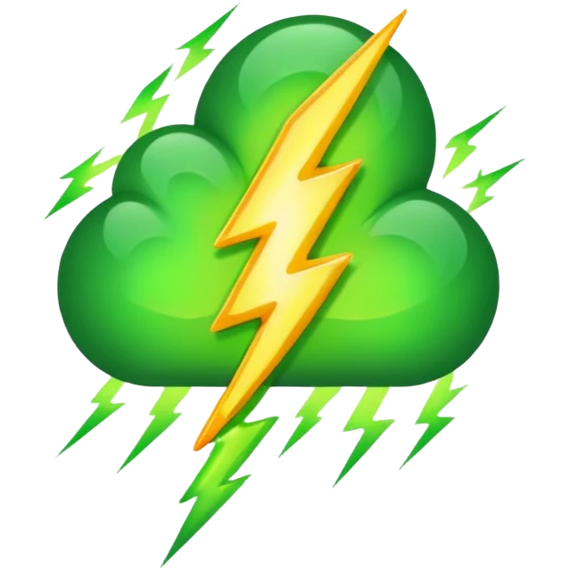 make warm light Green lightning emoji