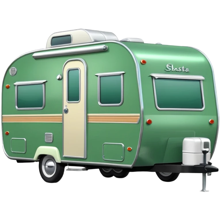 Green shasta travel trailer emoji