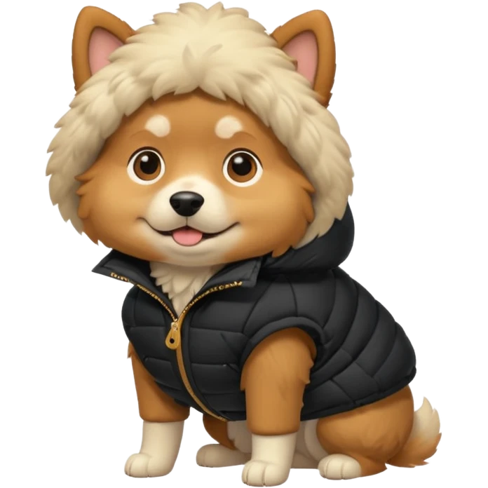  dog in oversized black puffer  emoji