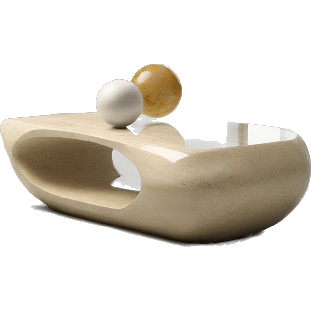 Arena Glass Coffee Table Organic – Travertine Spheres emoji
