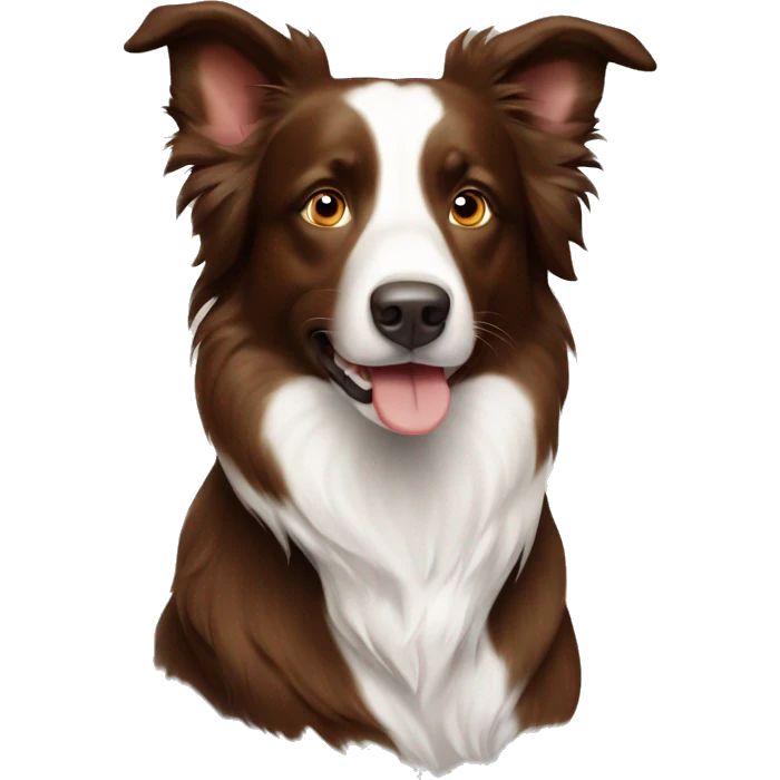 Brown and white border collie dog emoji
