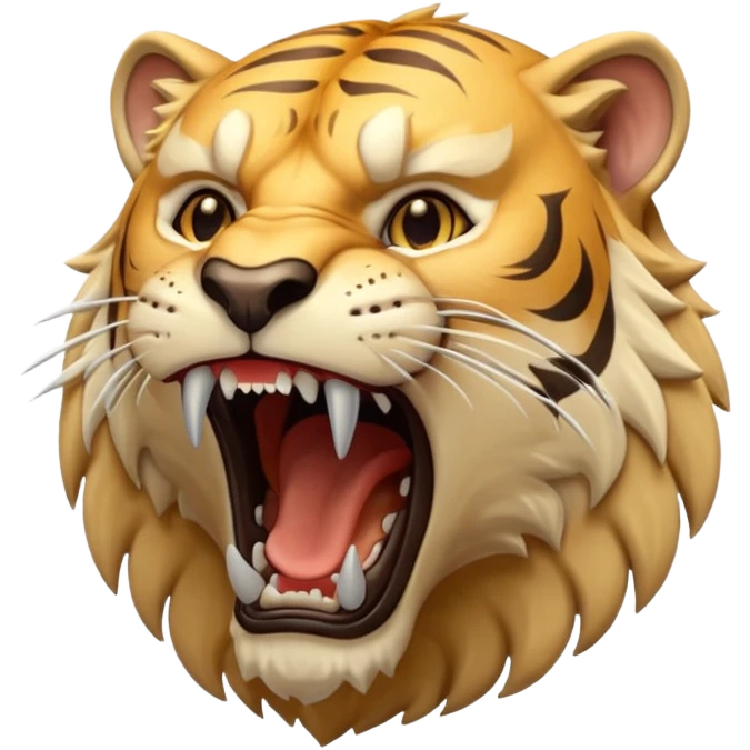 Create a Sabertooth Tiger roaring, make it fierce emoji