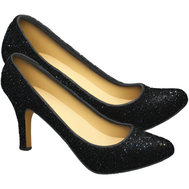 all black sparkly high heel emoji