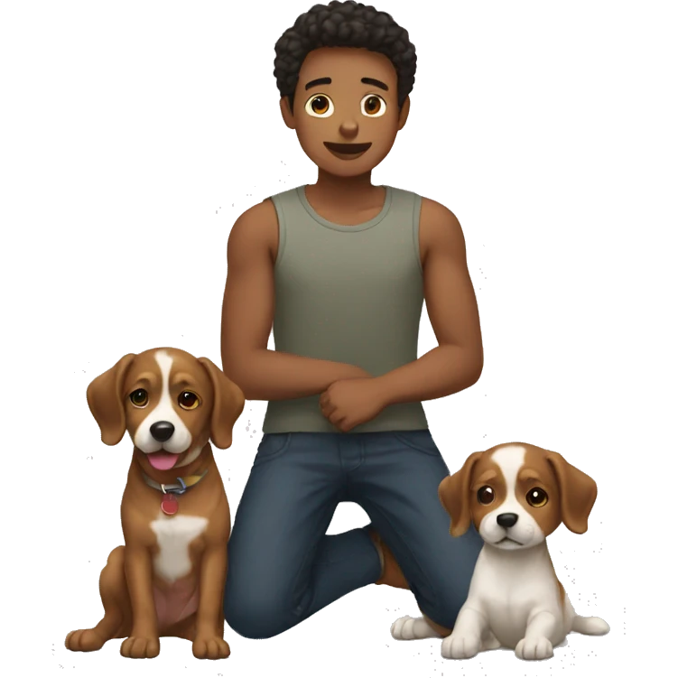 Boy having dogs body emoji