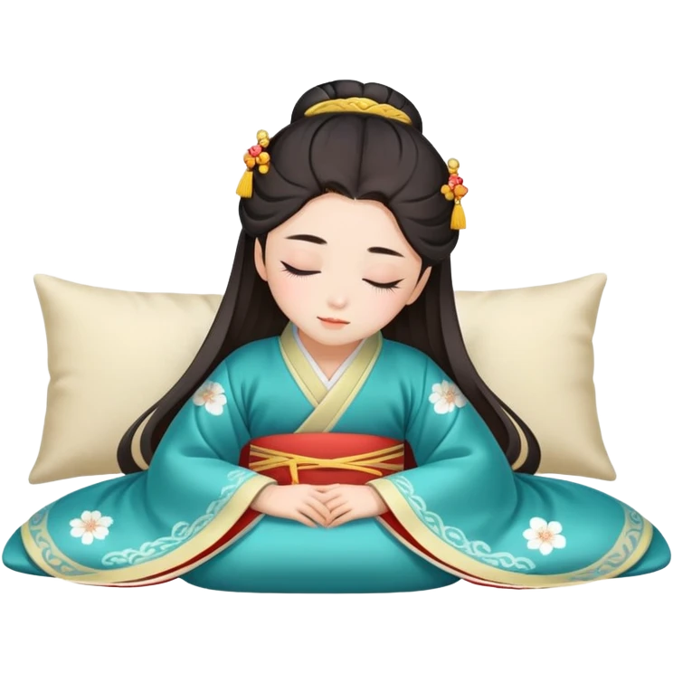 Beautiful girl sleeping in Hanfu emoji