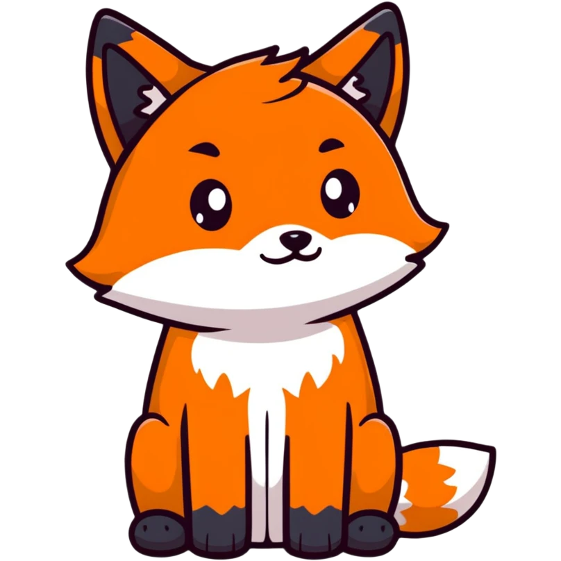 cute ginger foxie with sad emote for telegram app emoji