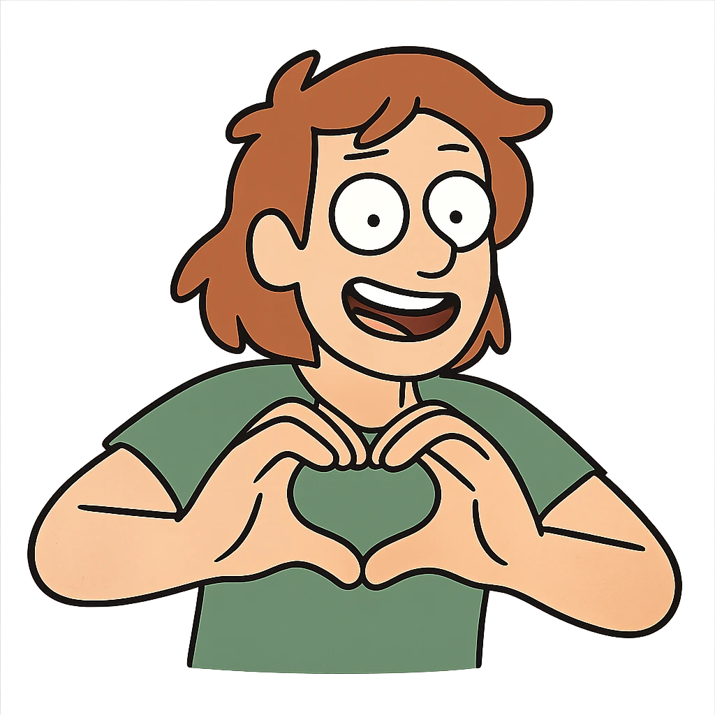 two hands forming a heart, bold lines emoji