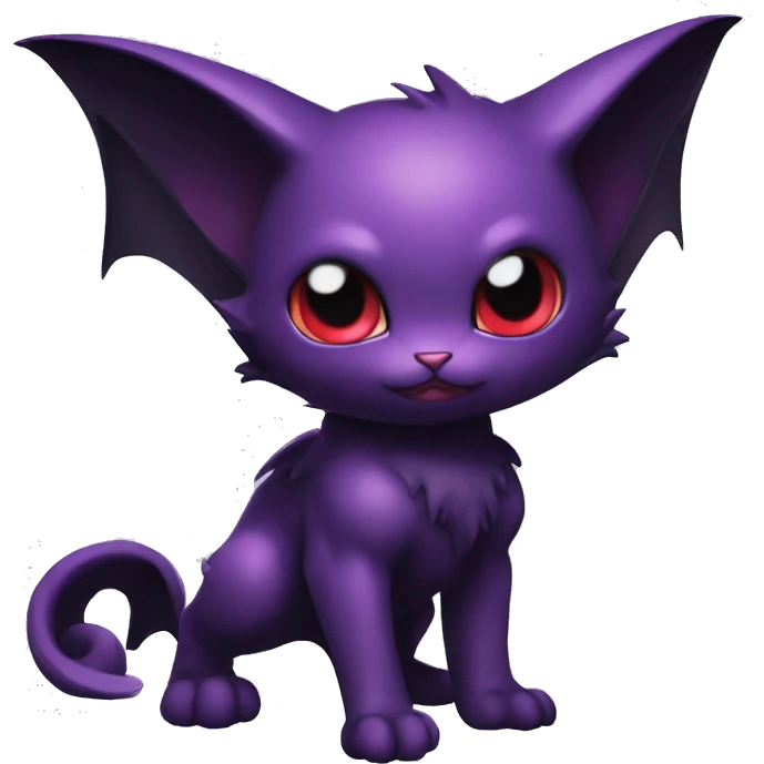 Cool Cute Edgy Dark Black Red Purple Batty Chibi Noibat-Cat-Pokémon-Fakémon-hybrid emoji