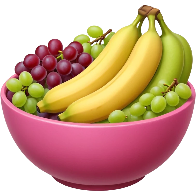 A pink bolw fully of all types os fruits, like a macedonia without red fruits emoji