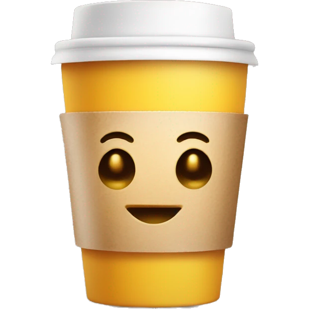 Smiley face with takeaway coffee emoji