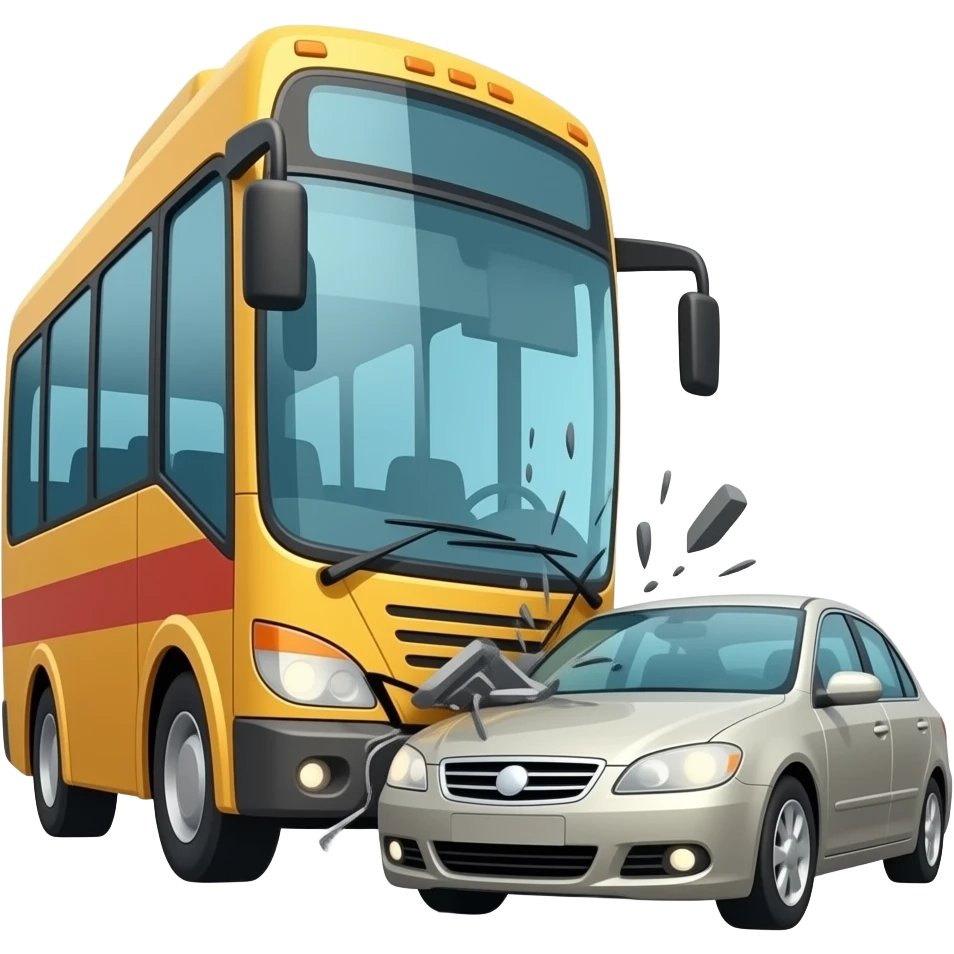 Bus crashing into a car emoji