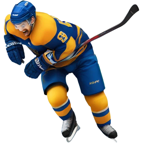 Hockey player falling emoji
