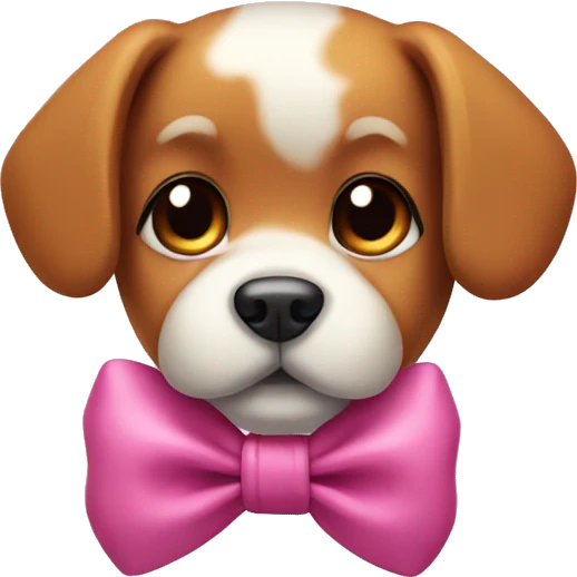 Cute dog with a bow emoji