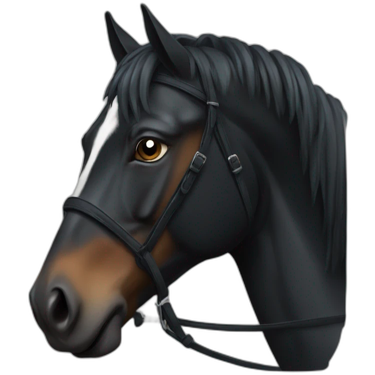 Cheval noir emoji