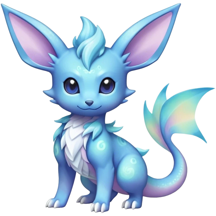 Shiny-Pastel-Nebula-Eeveelution-Cute-Fakemon-Dragon-Pokémon-fusion full body emoji