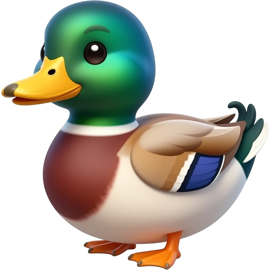 Ultra realistic, mirco-detailed, cute cute, very coloful duck, a small freshwater bird, isolated 3d rendering, 8k hd, 600 dpi, no emoji faces, no emoji icons  emoji