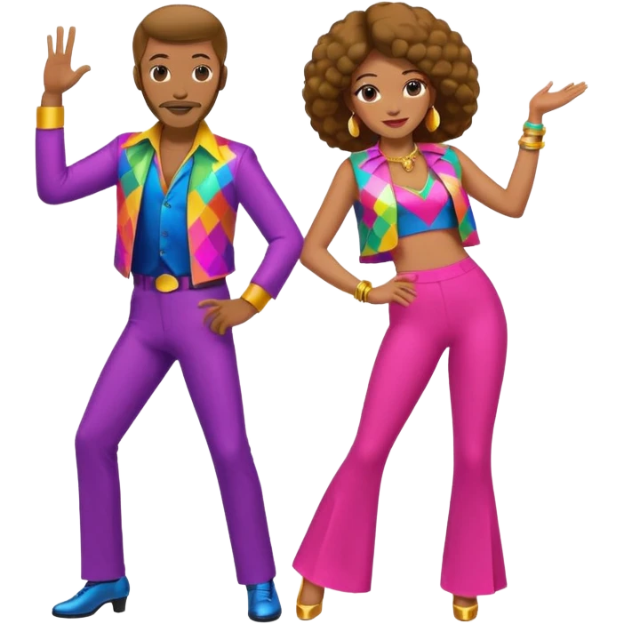 man and woman disco dancing emoji