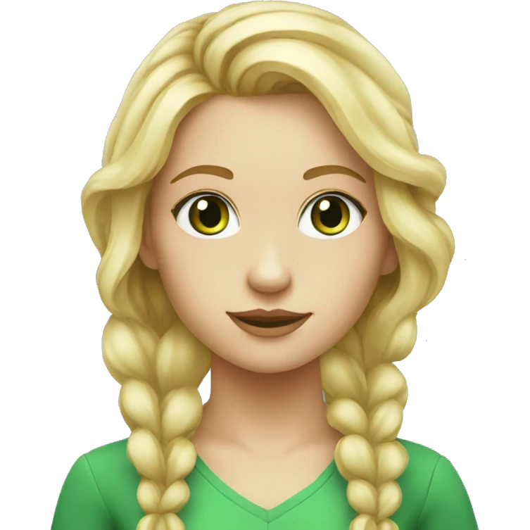 fille blonde avec tresses au yeux vert  emoji