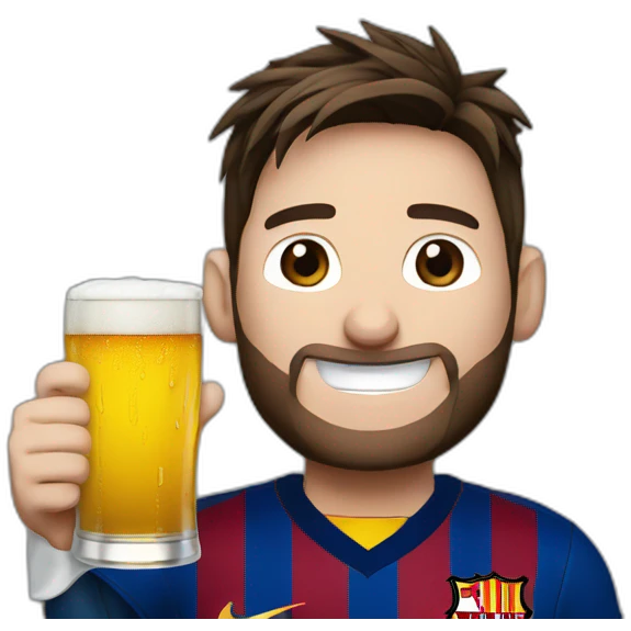 messi holding a beer emoji