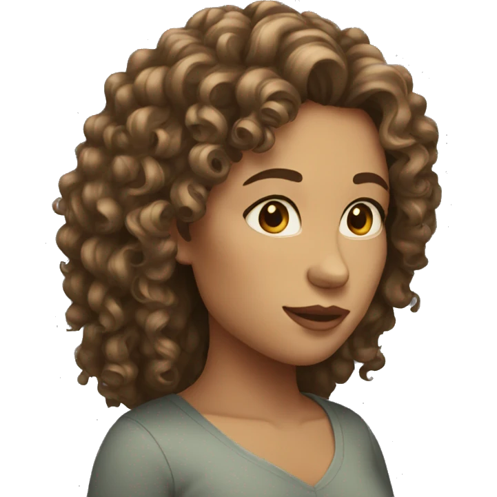 women with curly long hair emoji