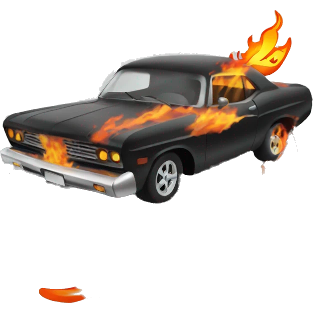 car shooting flames emoji