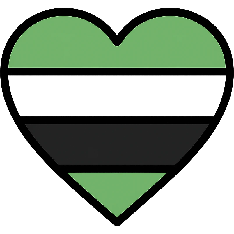 heart with bold and clear green, black, and white stripes emoji