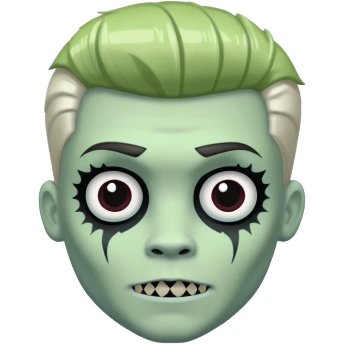 Pale white skin, Frankie stein monster high doll boy with 5-o-clock shadow , pale white-green skin, face stiches  emoji