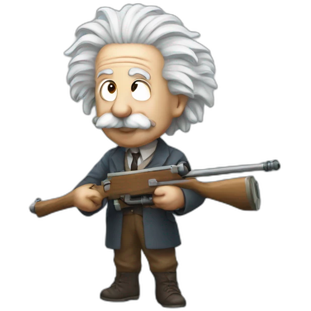 Einstein with an rpg emoji