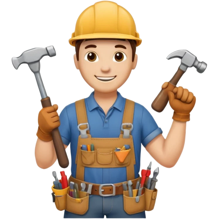 a handyman holding a hammer and a screwdriver emoji