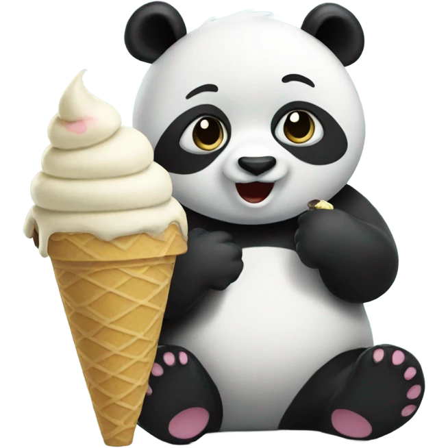Panda eating ice cream  emoji