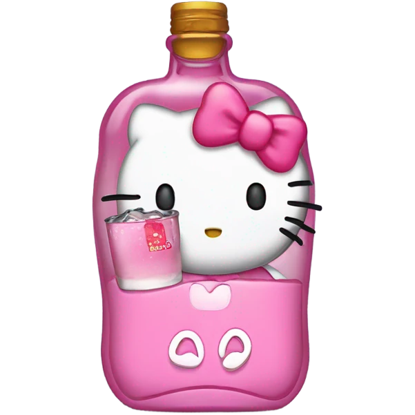 Hello kitty crying with tears with alcohol hello kitty emoji