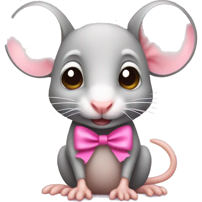 Cute rat with a pink bow  emoji