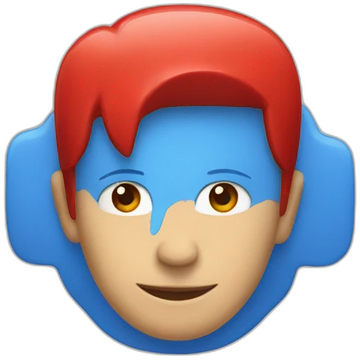 blue and red number 1 emoji