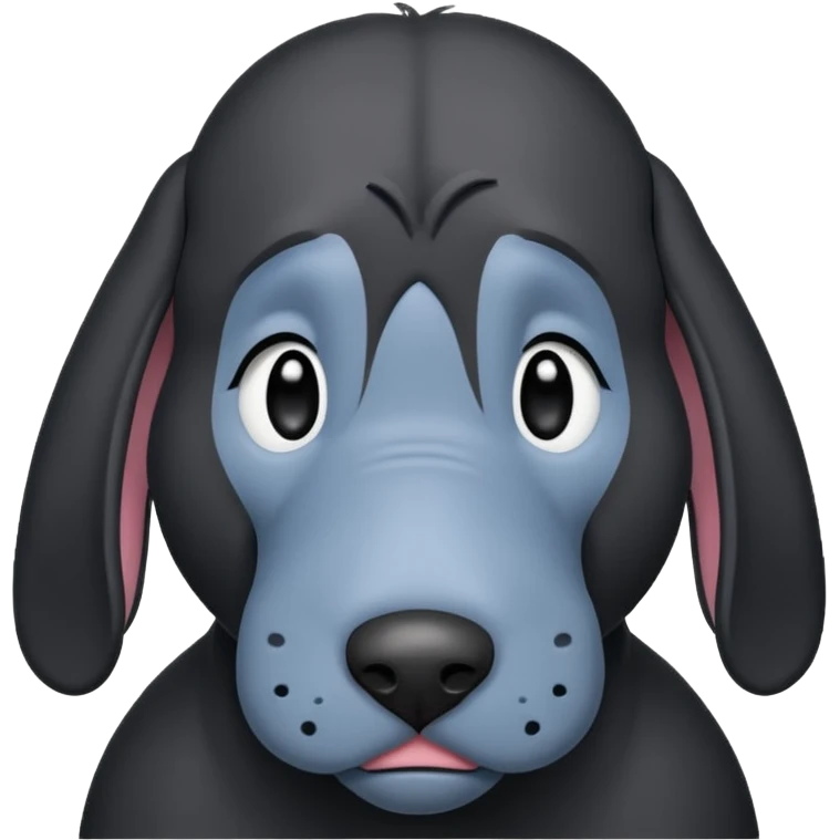 Eeyore mixed with a black lab emoji