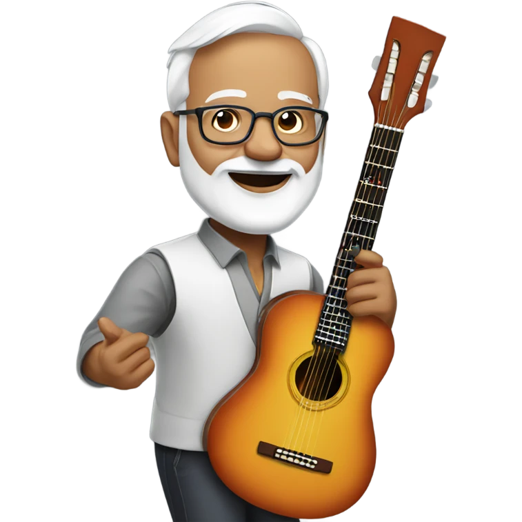 modi with guitar emoji
