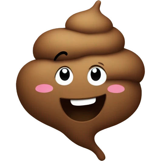 Poop emoji with smile one side curled up emoji