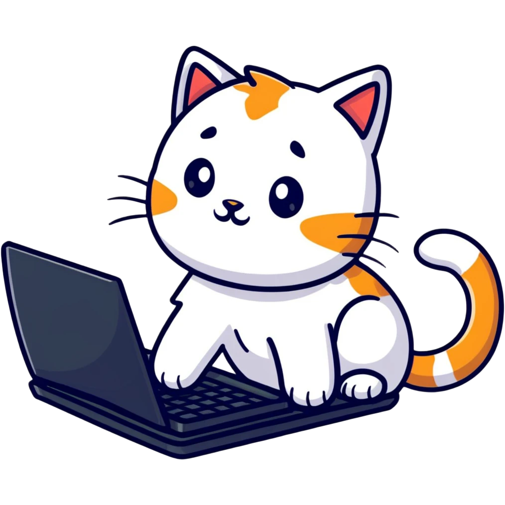 playful cat laying on computer keyboard emoji